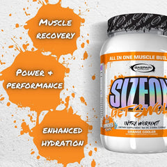 Gaspari SizeOn ingredients panel lists amino acids and creatine components.