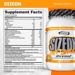 Gaspari SizeOn orange cooler serving scoop highlights easy measuring for mixing.
