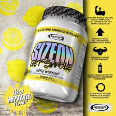 Gaspari SizeOn packaging communicates premium amino acid and creatine blend.