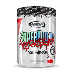 Gaspari SuperPump Aggression bottle front view showing energy focus potential for workouts