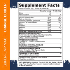 Gaspari SuperPump Max powder tub closeup shows premium pre-workout for better pumps.