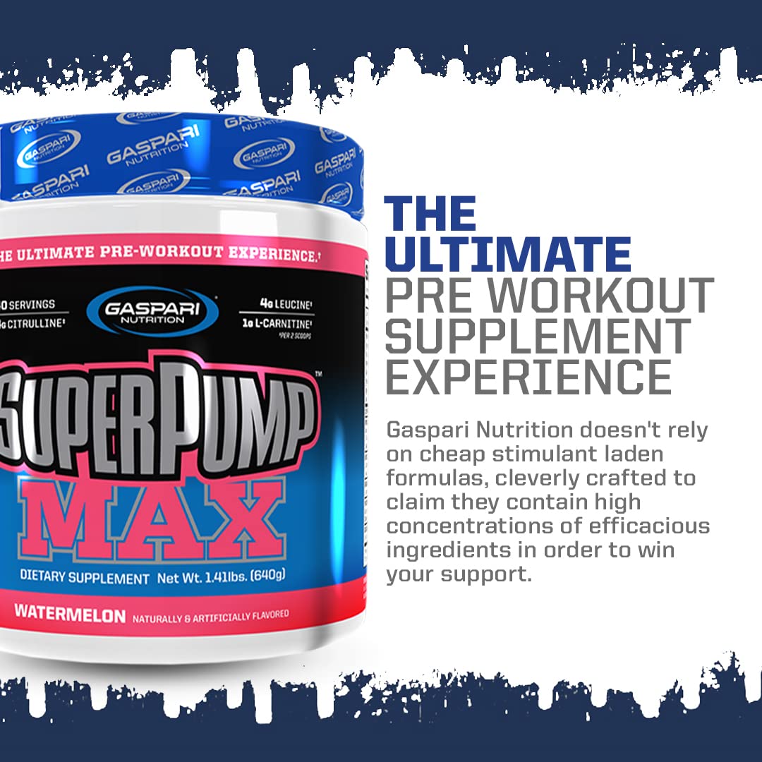 Gaspari SuperPump Max serving scoop highlights easy dose for sustained energy.