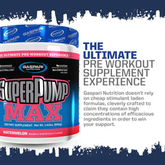 Gaspari SuperPump Max serving scoop highlights easy dose for sustained energy.