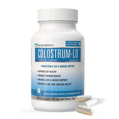 GastroDefense Colostrum-LD capsules bottle with liposomal delivery for enhanced absorption
