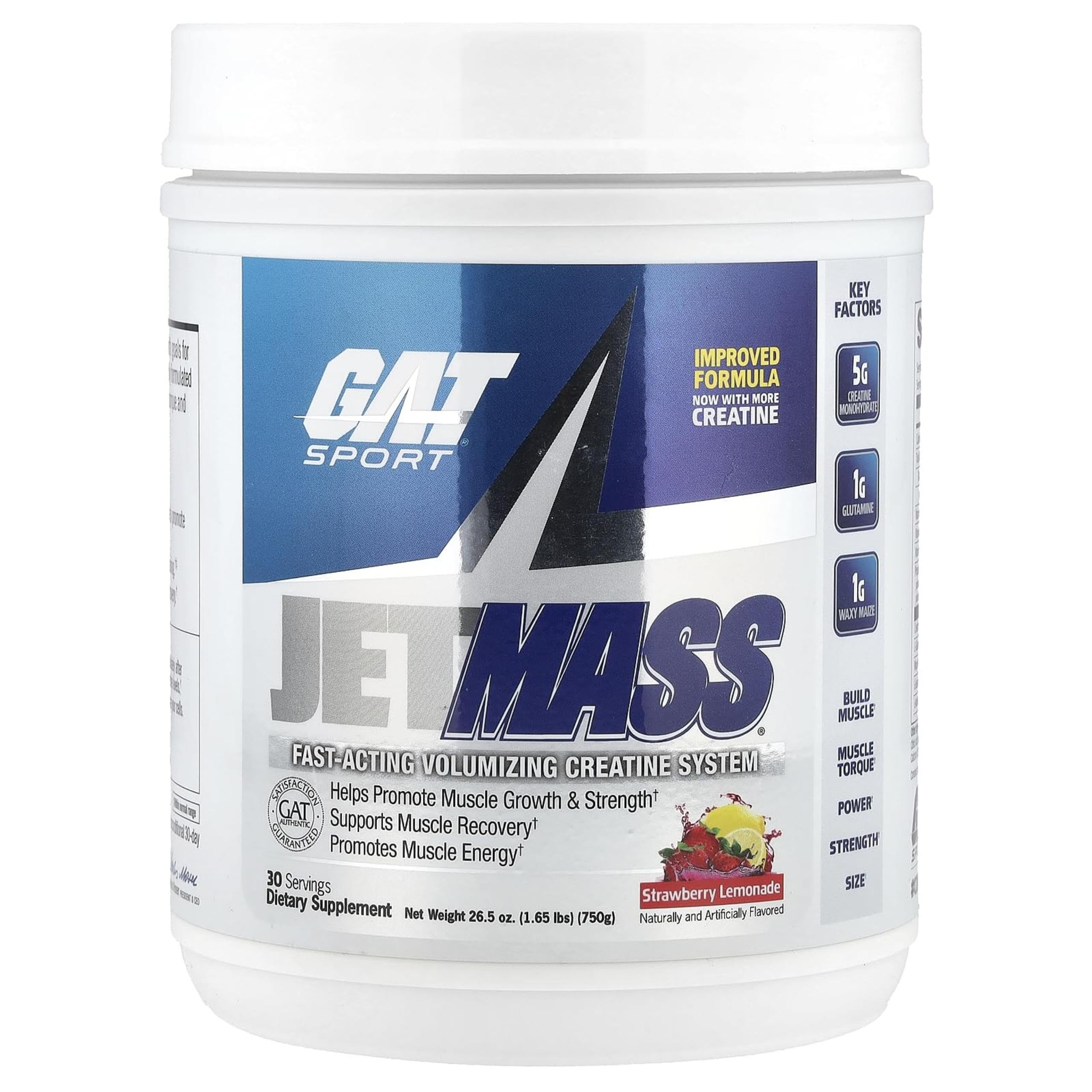 GAT SPORT JetMass bottle closeup showing clean design and zero artificial colors.