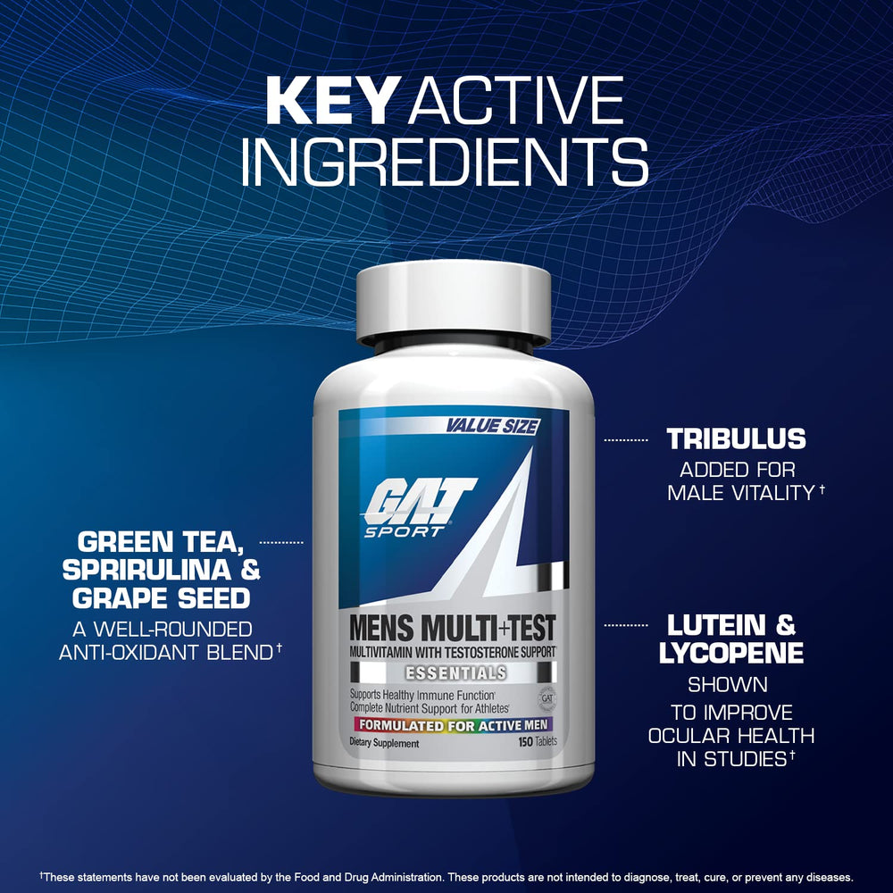 Packaging image of GAT SPORT Men's Multi + Test on retail shelf