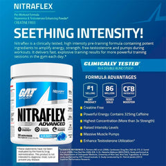 GAT SPORT Nitraflex ingredient label highlighting Nitrosigine and boron citrate