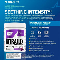 Nitraflex label close-up highlighting Nitrosigine and key ingredients.
