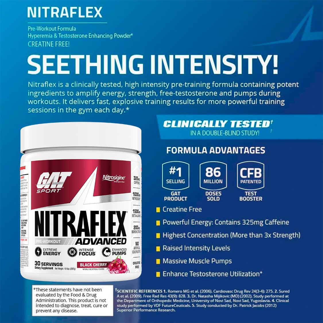 Closeup of Nitraflex powder texture ready to mix quickly.