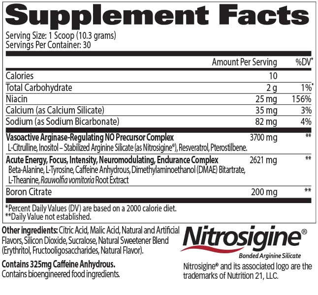 Nitraflex powder scoop close-up highlights one-scoop potency for workouts.