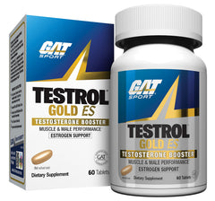 GAT SPORT Testrol Gold ES bottle showcasing testosterone support potential