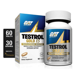 Longjack root illustration paired with Testrol Gold ES tablets