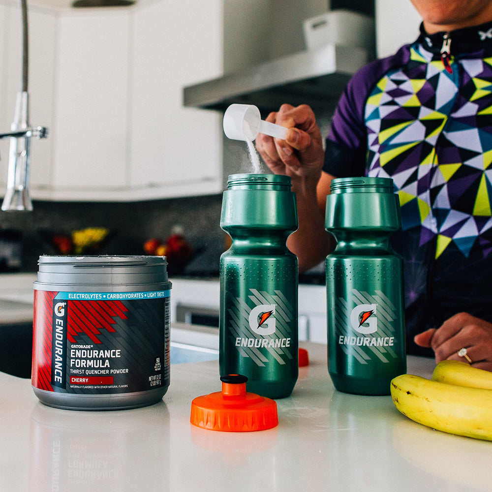 Close-up of Gatorade Endurance Formula Powder Cherry package for endurance fueling