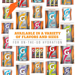 Gatorade powder being poured into water to dissolve.