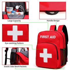Gatycallaty first aid backpack elastic bottle pocket for hydration on the go