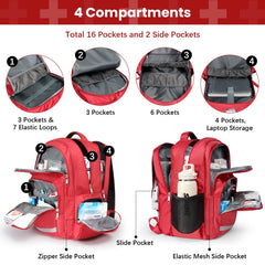 Gatycallaty first-aid backpack heavy-duty zipper enables reliable access