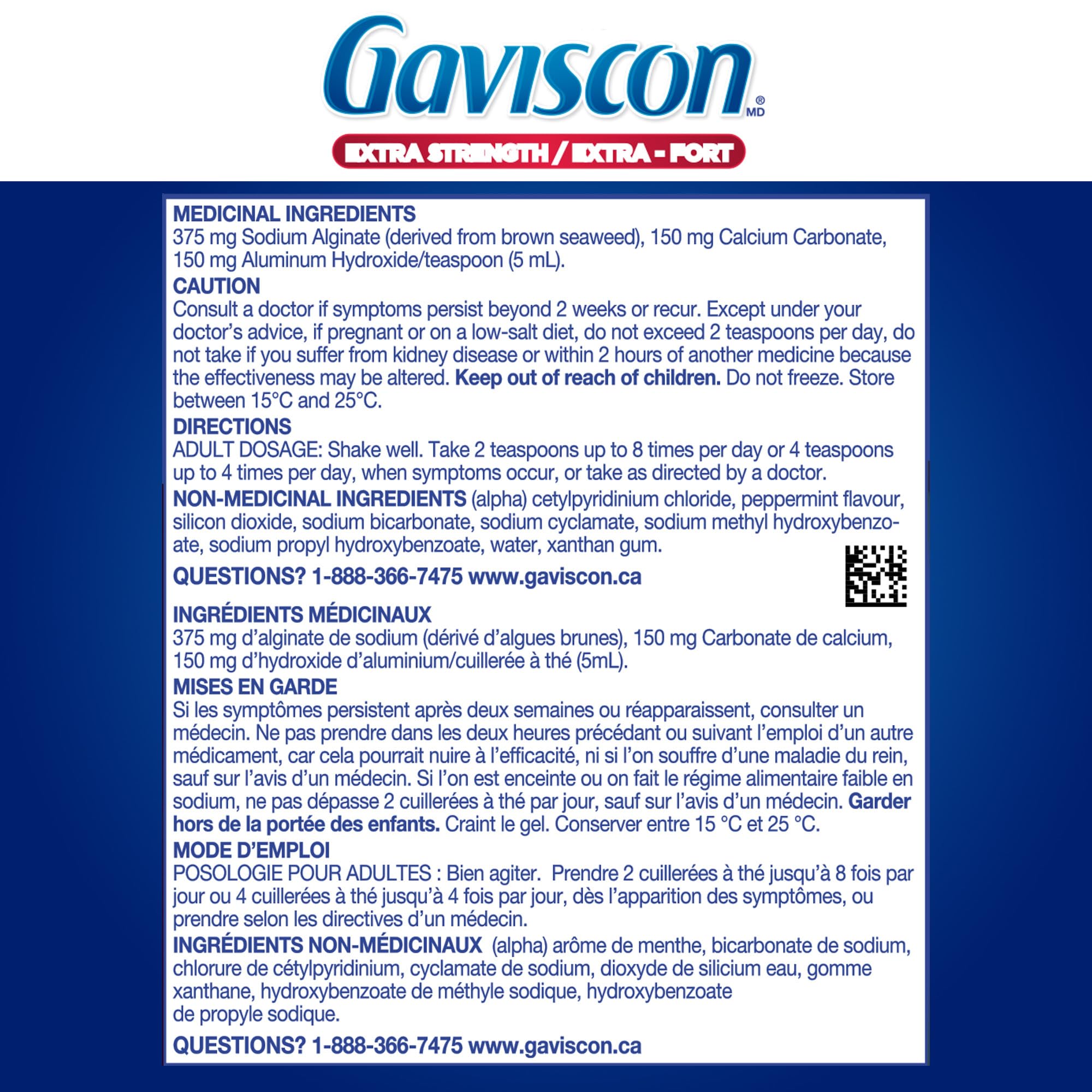 Gaviscon with mint swirls in glass for cooling sensation