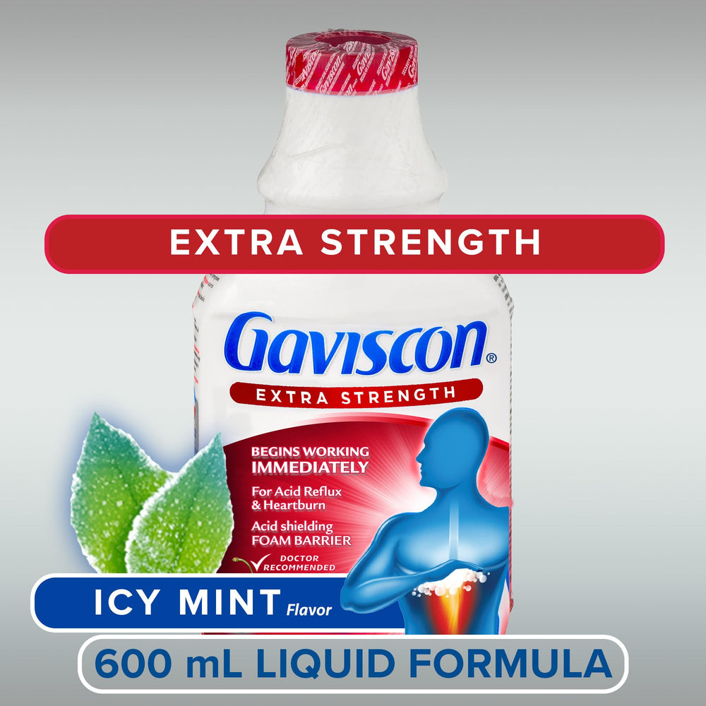 Gaviscon poured into glass for fast heartburn relief
