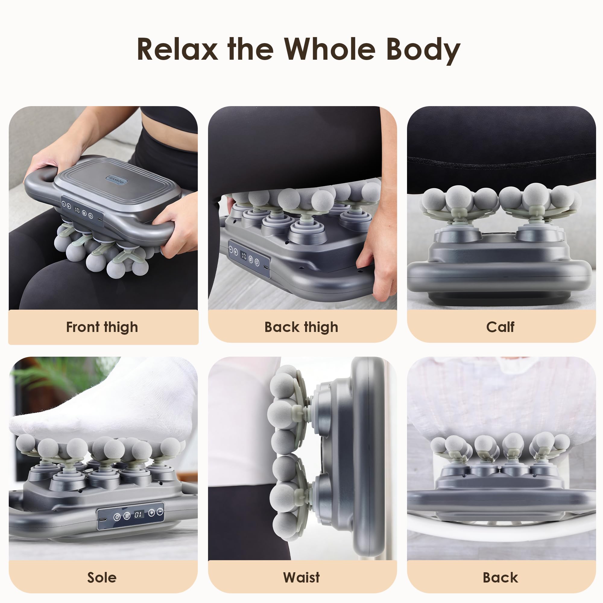 GAXEZO auto-shutoff protects during 10-minute massage sessions