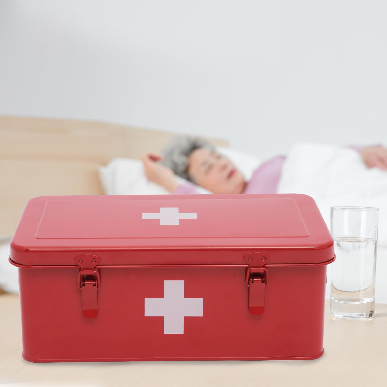 Gdfjiy first aid box stackable lid saves space when loaded