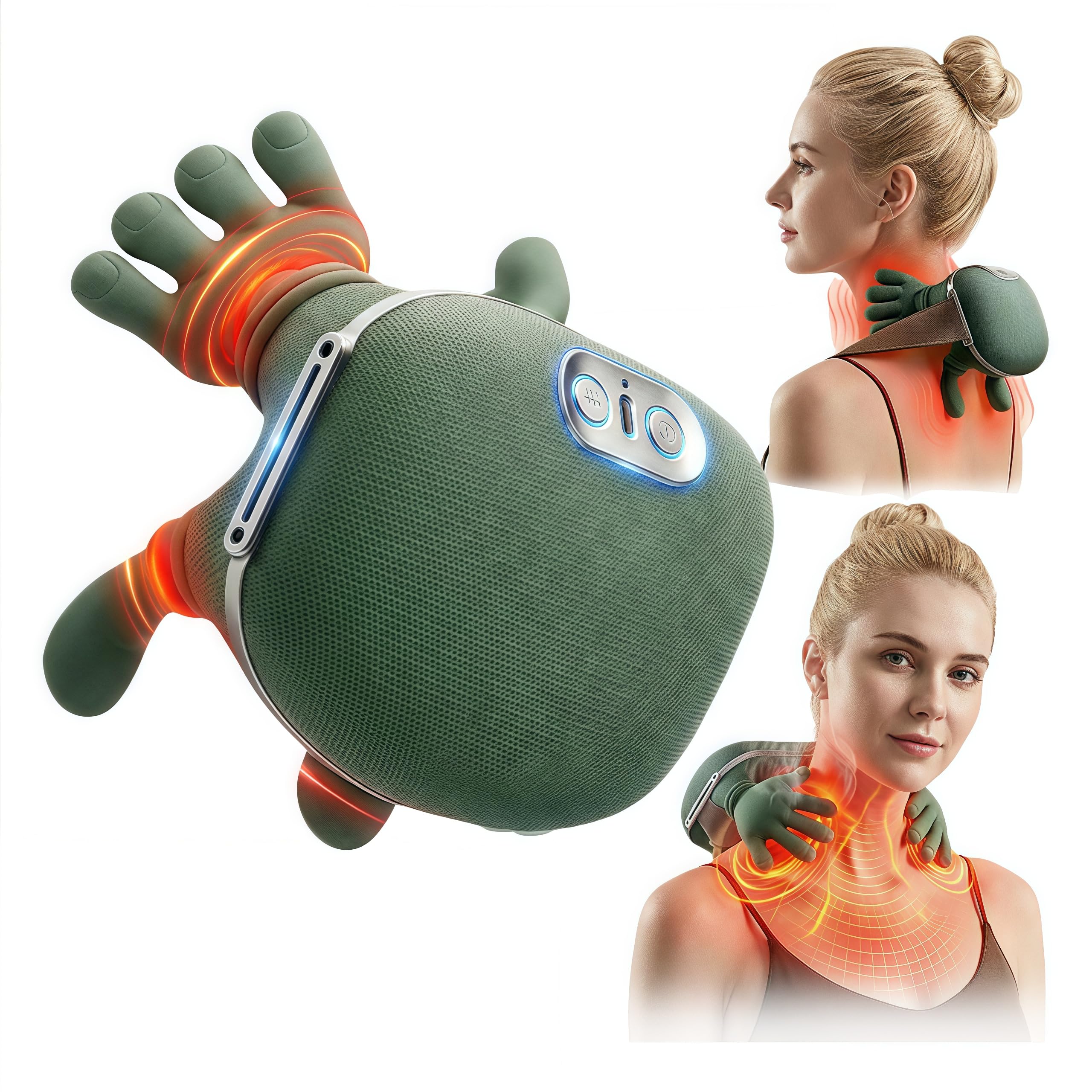 GDHMN portable neck massager with 4D kneading targets neck tension and shoulder relaxation.