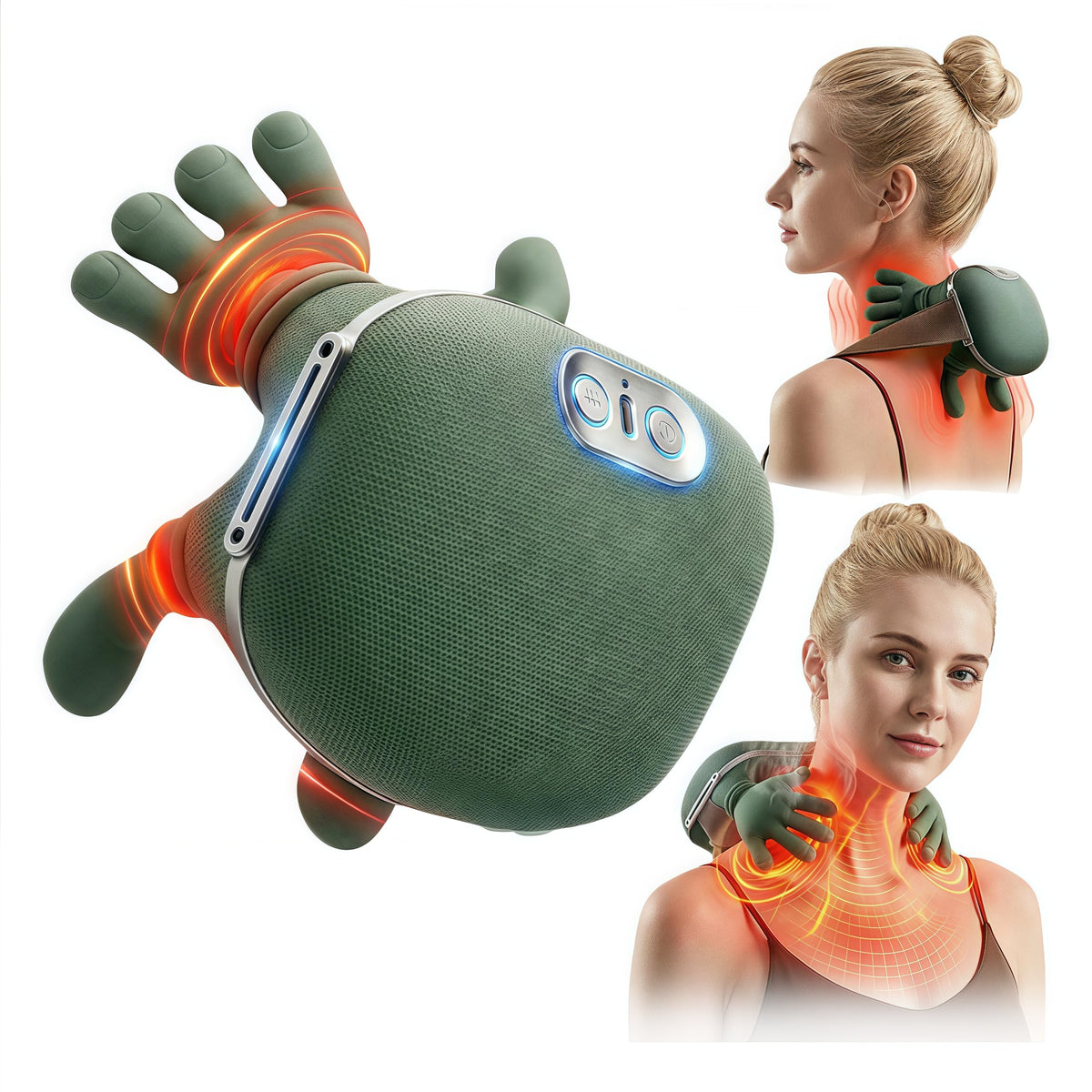 GDHMN portable neck massager with 4D kneading targets neck tension and shoulder relaxation.
