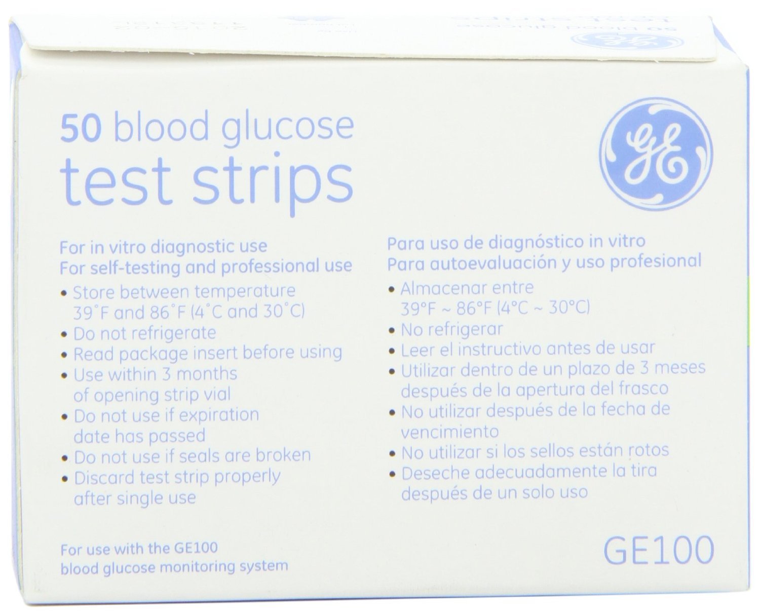 GE100 strips are compatible with GE100 monitor for fast testing