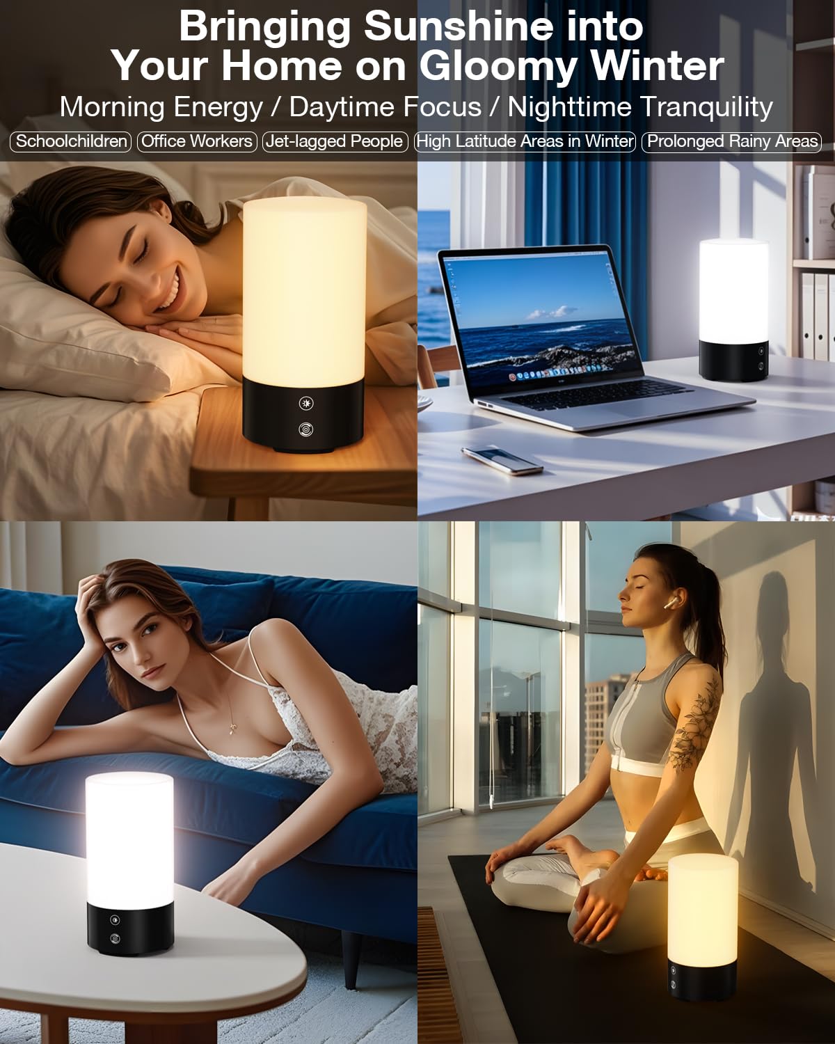 Geecent UV-free full-spectrum light supports daytime mood and energy.