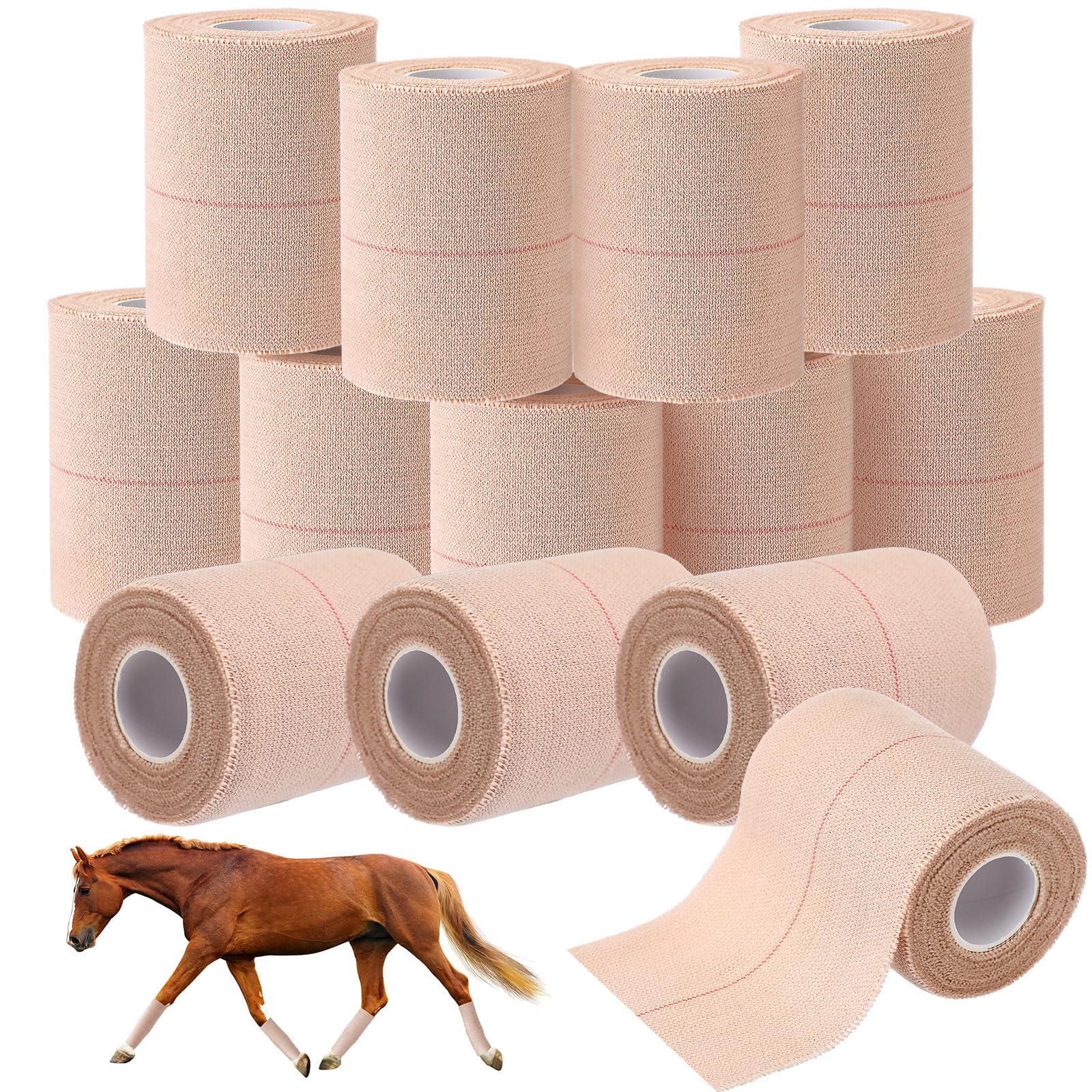 Geiserailie elastic tape pack of 12 rolls ready for versatile wrapping.