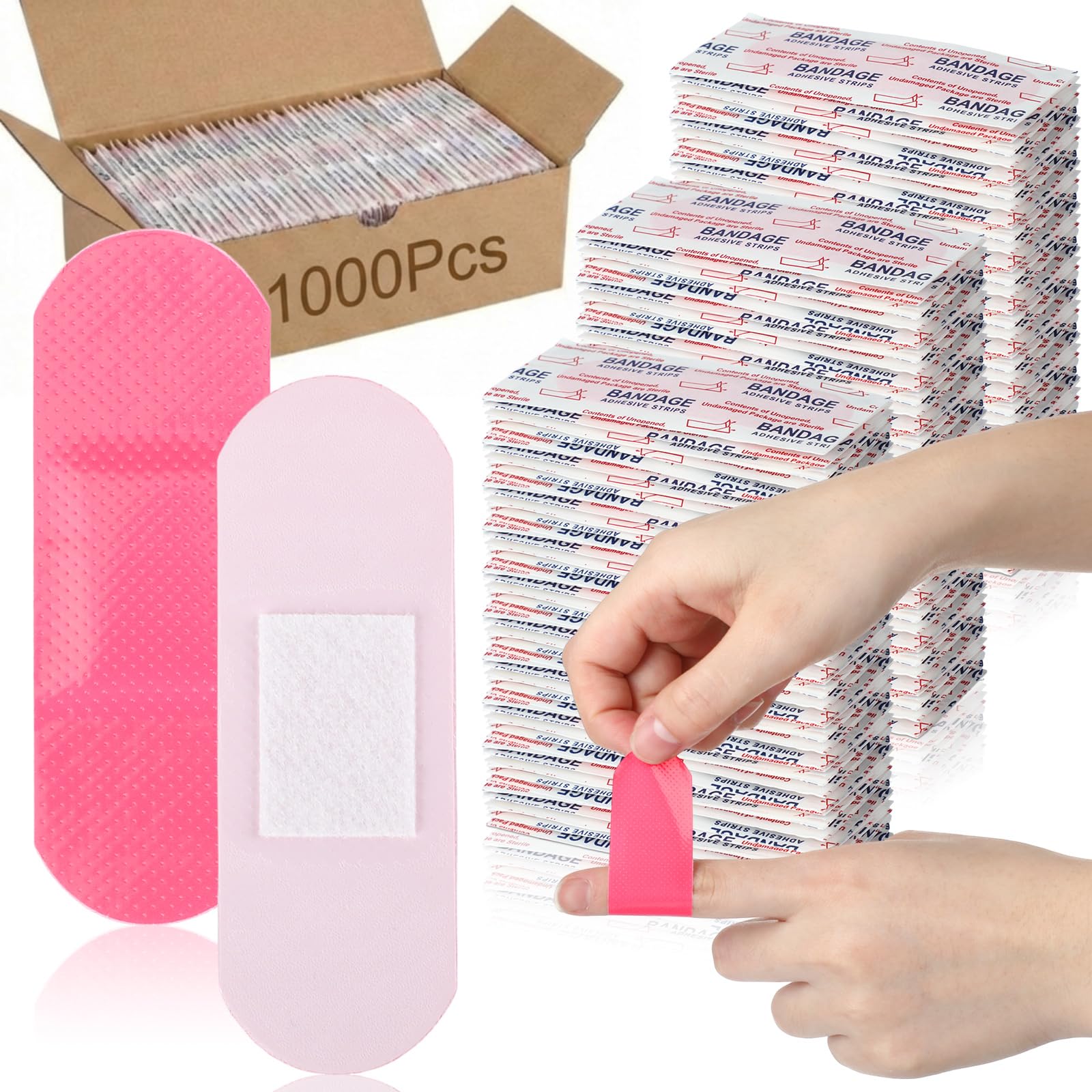 Geiserailie bulk bandages 1000-count with quick access in busy workplaces.