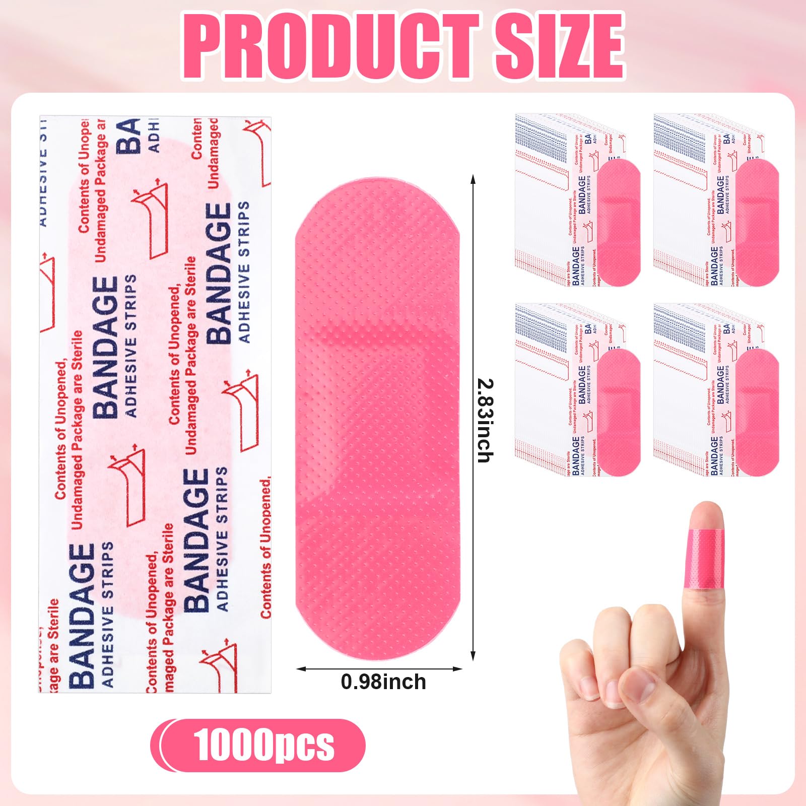 Geiserailie pink 1x3 inch bandage offers high visibility for fast locating.