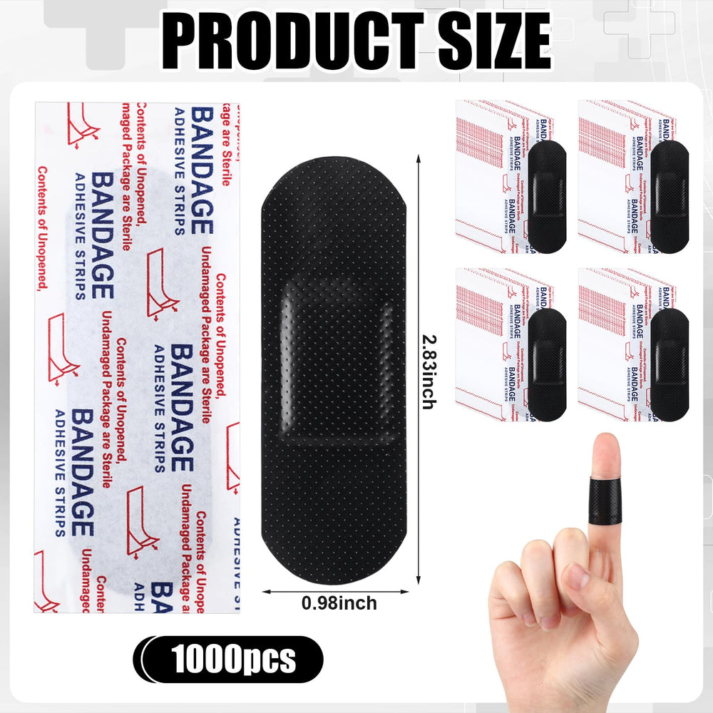 Geiserailie black waterproof bandage 1x3 inch for discreet protection on hands and fingers.