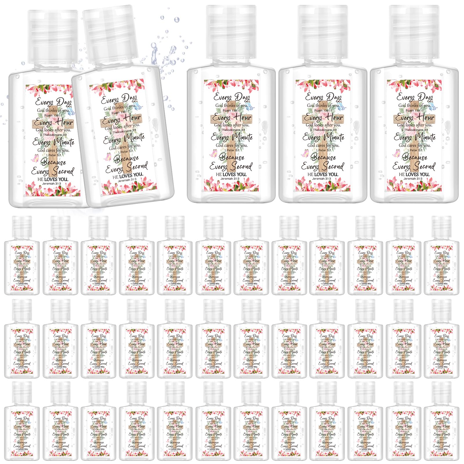 Gejoy Bible verse hand sanitizer 1oz front view for quick on-the-go cleansing