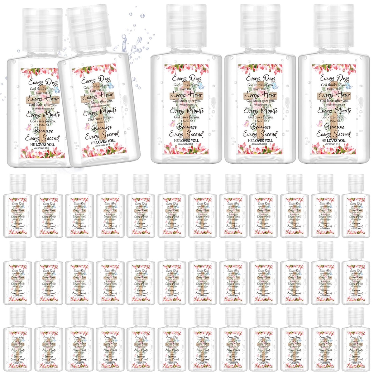 Gejoy Bible verse hand sanitizer 1oz front view for quick on-the-go cleansing