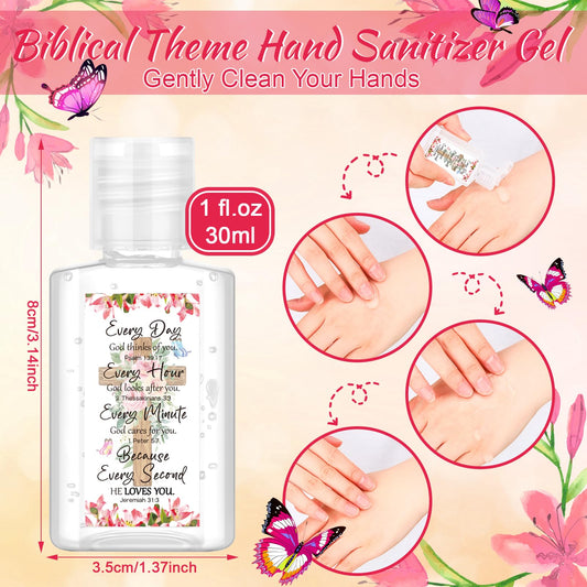 Gejoy Bible verse hand sanitizer 1oz side view for travel use