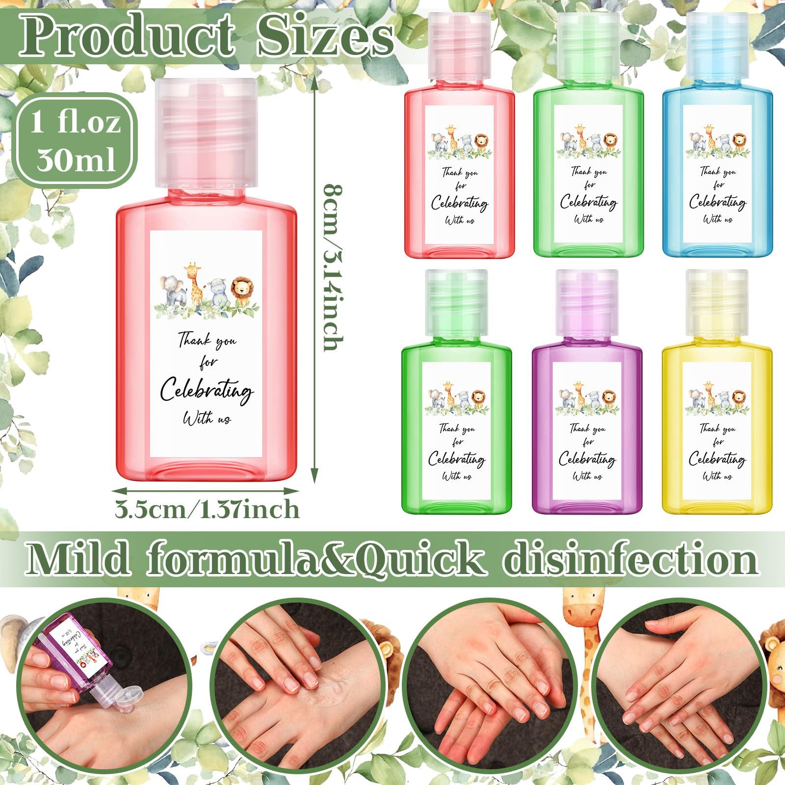 Gejoy bulk baby shower favors with safari sticker designs for guests