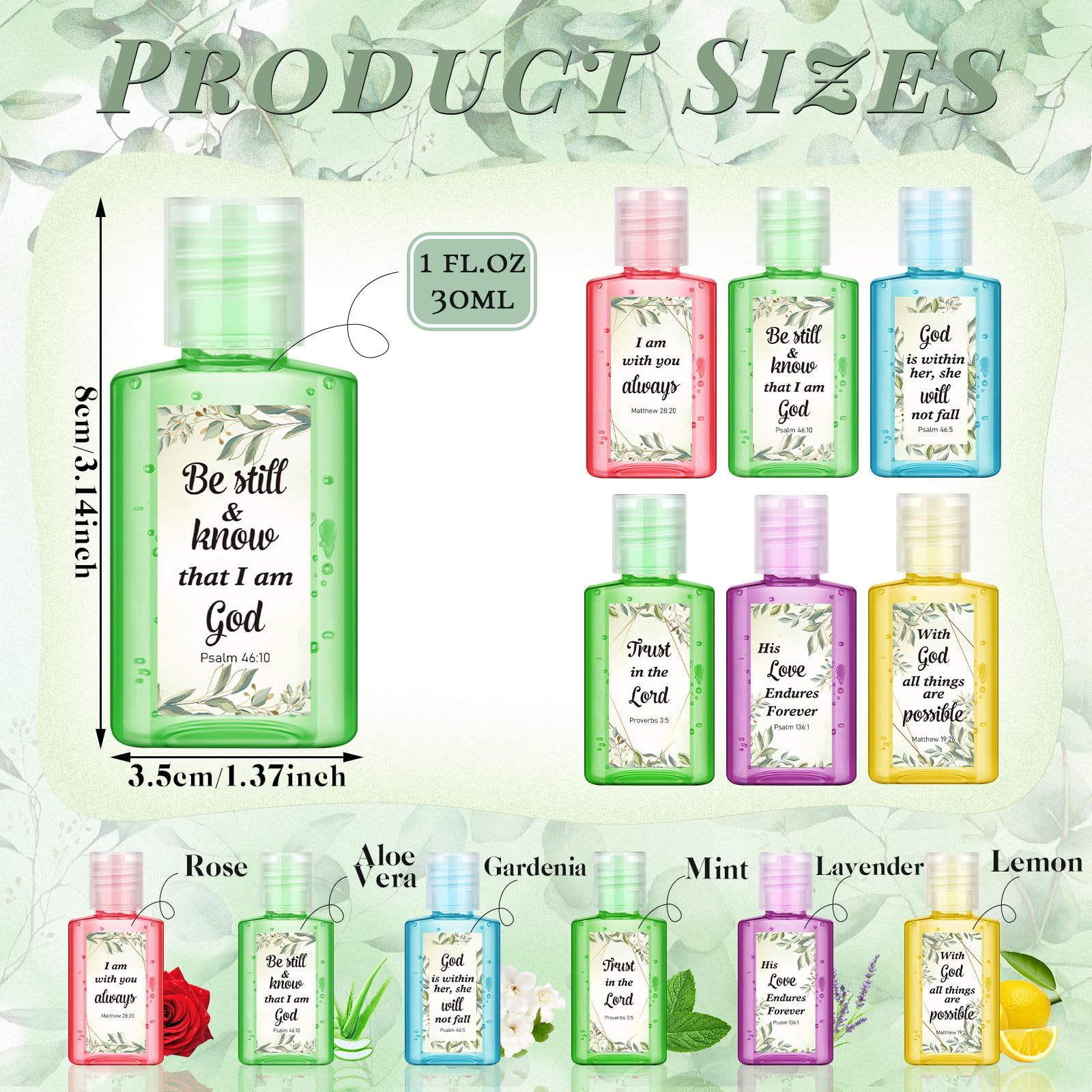 Gejoy Christian gift hand sanitizers, ideal for favors and celebrations