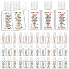 Gejoy Christian hand sanitizer in bulk 72-pack with floral design for events.