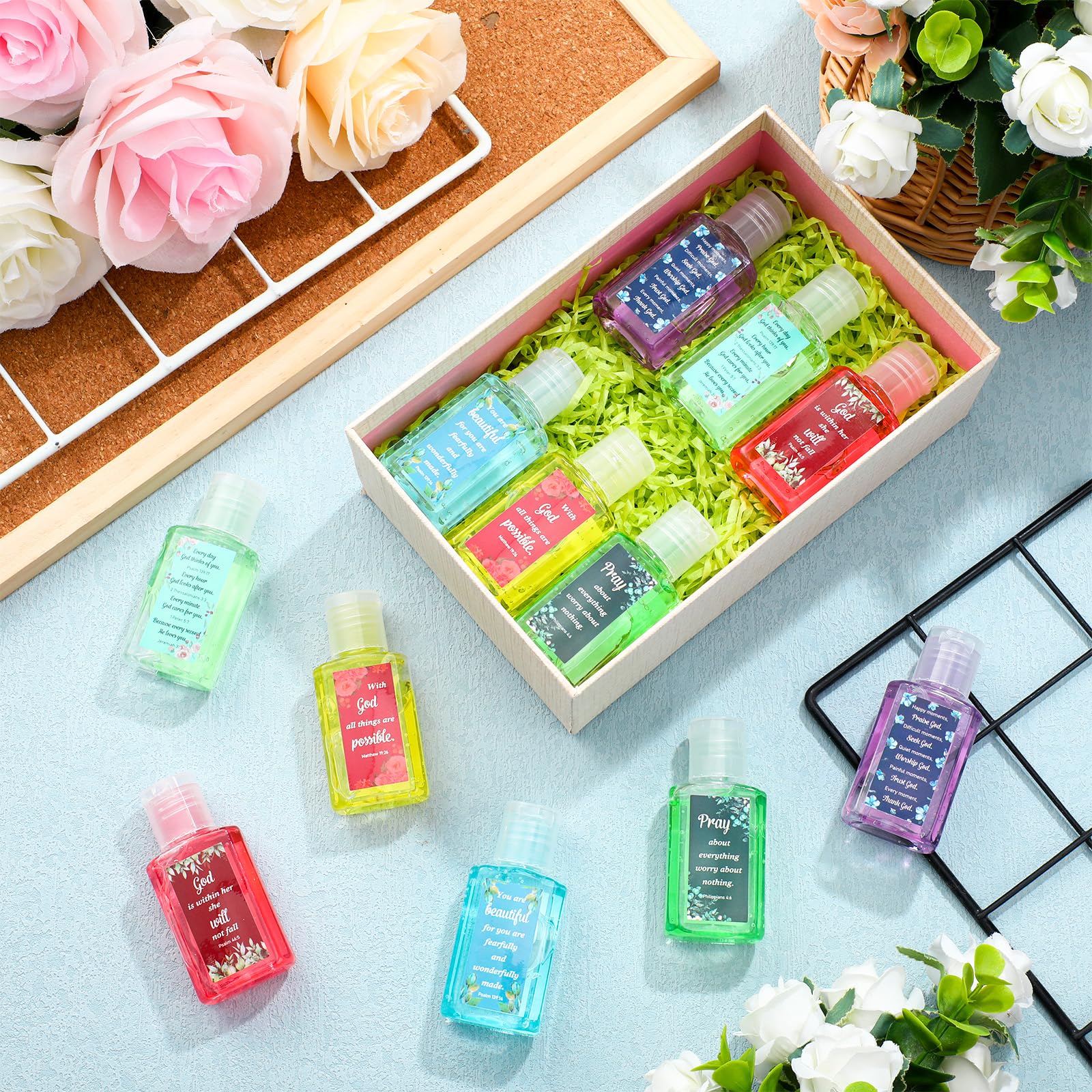 Gejoy travel-friendly 1oz sanitizer fits pockets and purses.