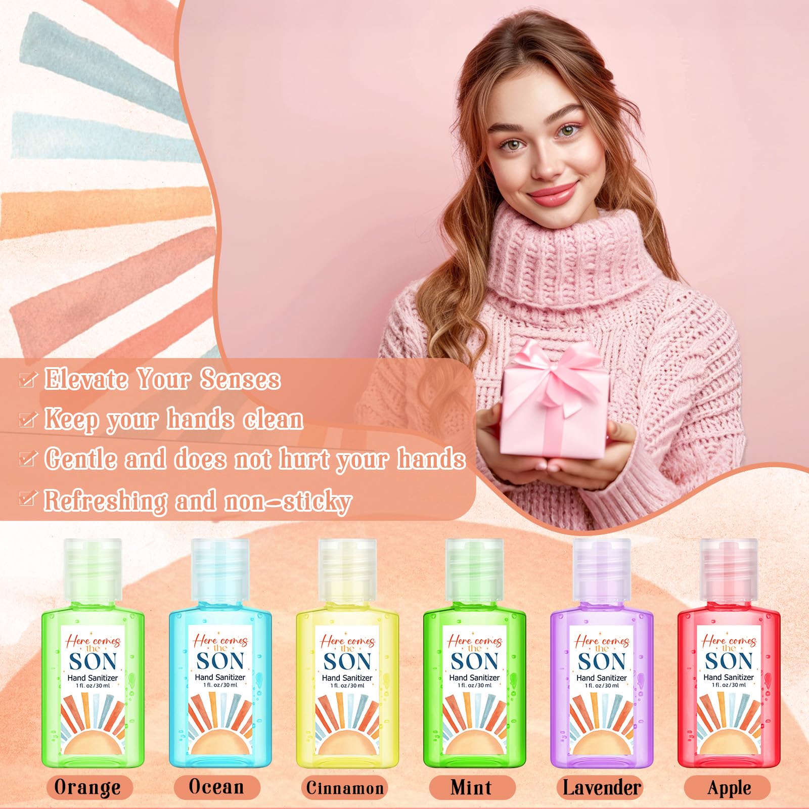 Gejoy Lemon scented mini sanitizer 1oz, bright citrus note for quick refreshment.