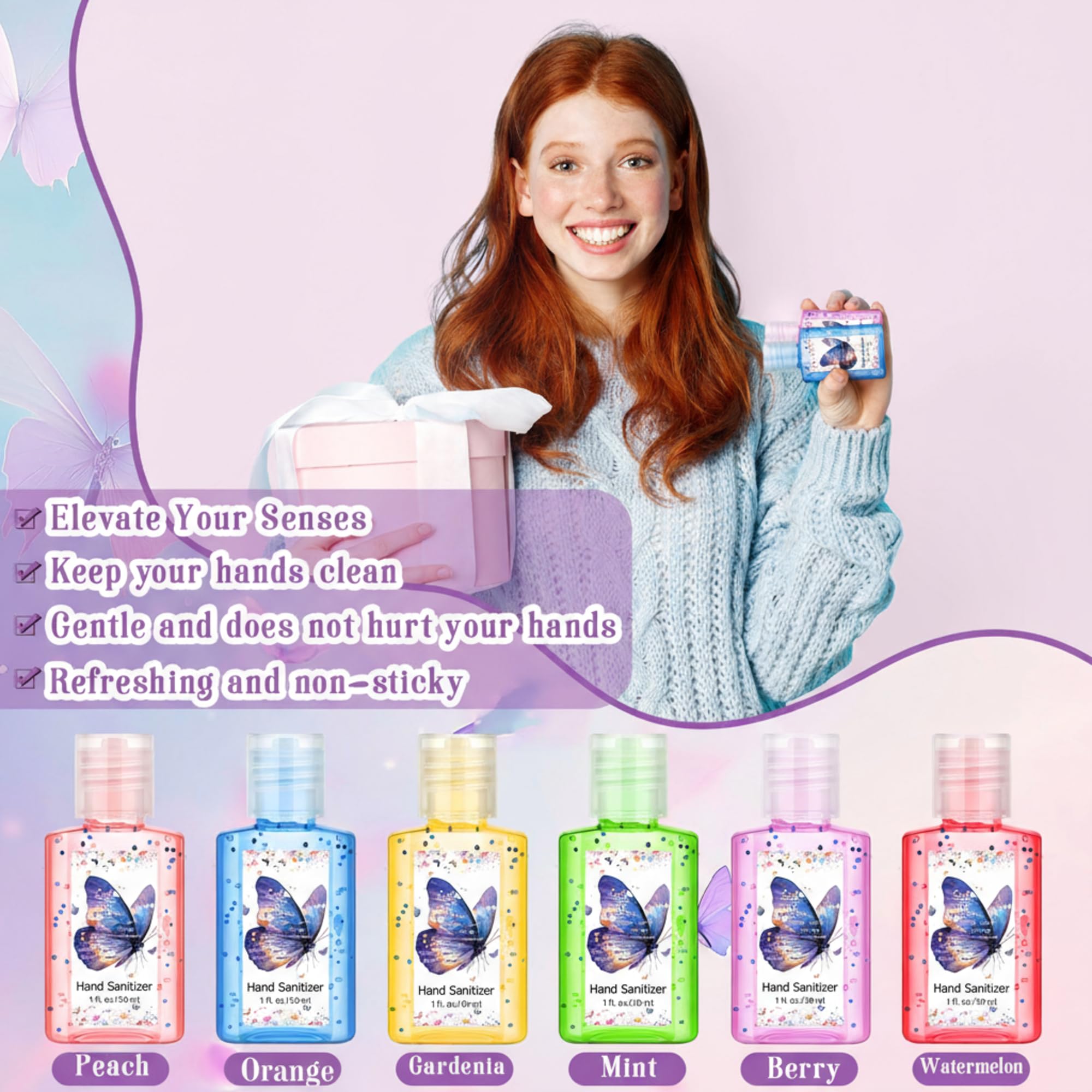 Gejoy mint scented sanitizer for quick refresh.