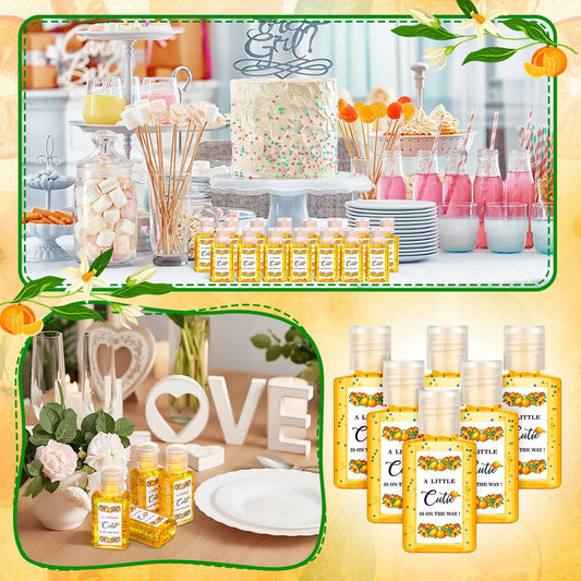 Gejoy orange-pattern sticker design adds festive flair to party favors