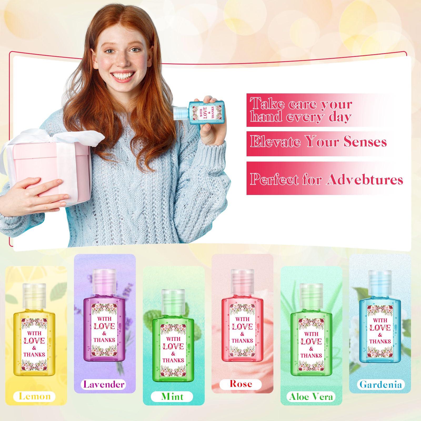 Gejoy wedding gift pack-hand sanitizer, practical guest favors with elegant design.