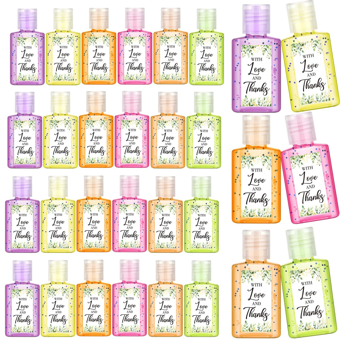 Gejoy 48-pack wedding hand sanitizers in bulk, 1oz bottles for guests.