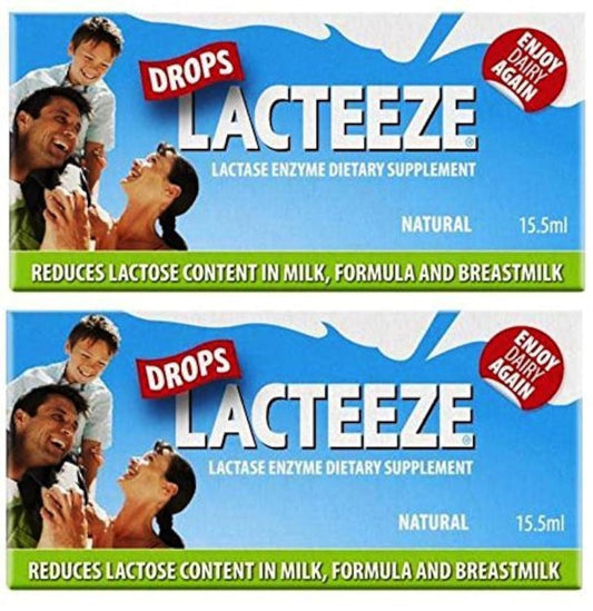 Gelda Scientific Lactase Drops bottle for dairy digestion support and lactose reduction in milk