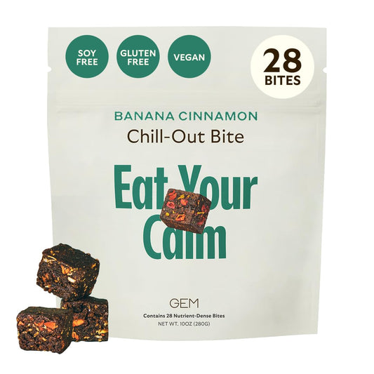 GEM Calm Bite close-up showing real-food texture for calm focus