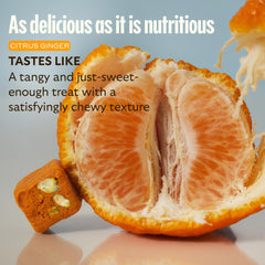 GEM Daily Bite real-food composition infographic on pack communicates bioavailability.