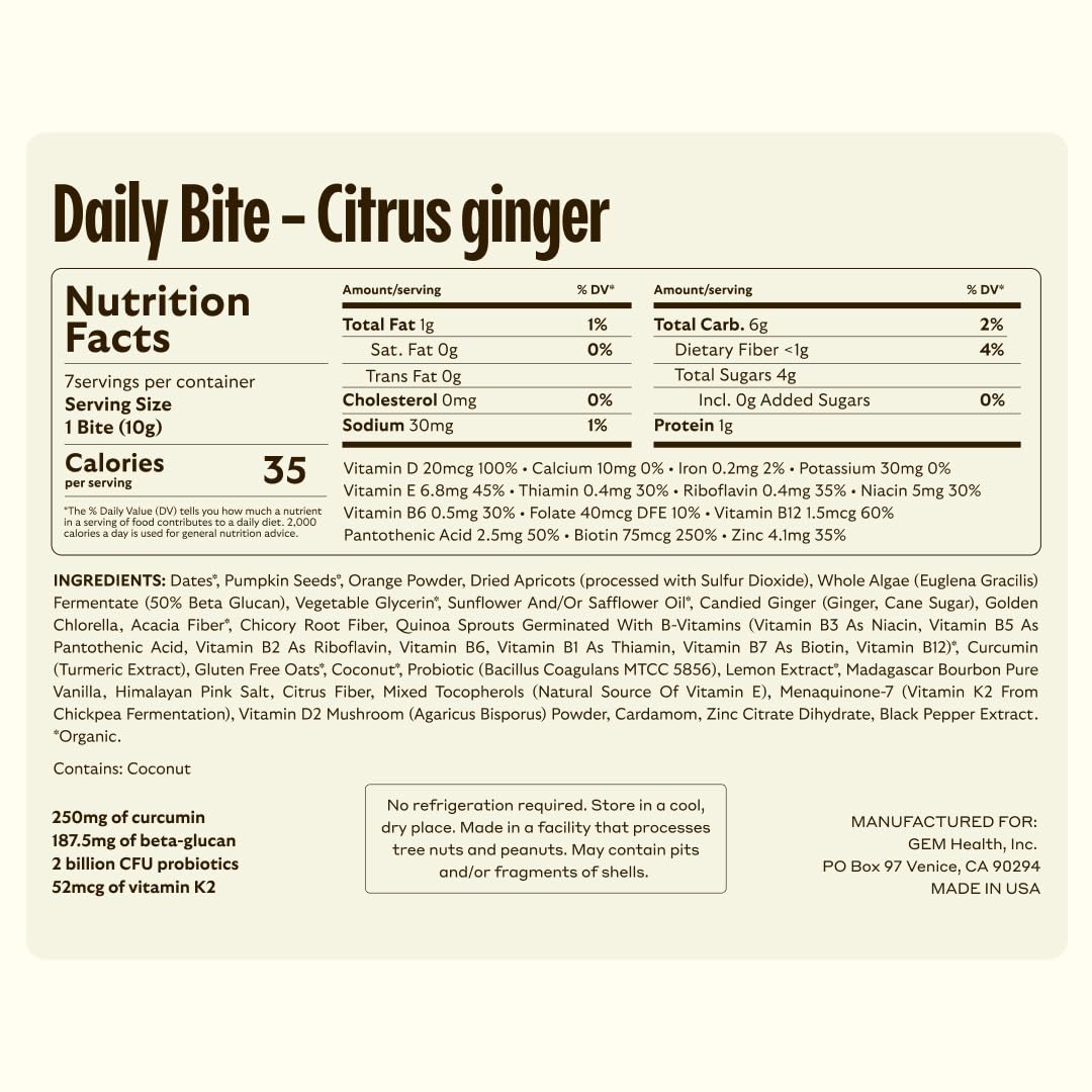 GEM GLP-1 Booster ingredients image features prebiotics and beta-glucan.
