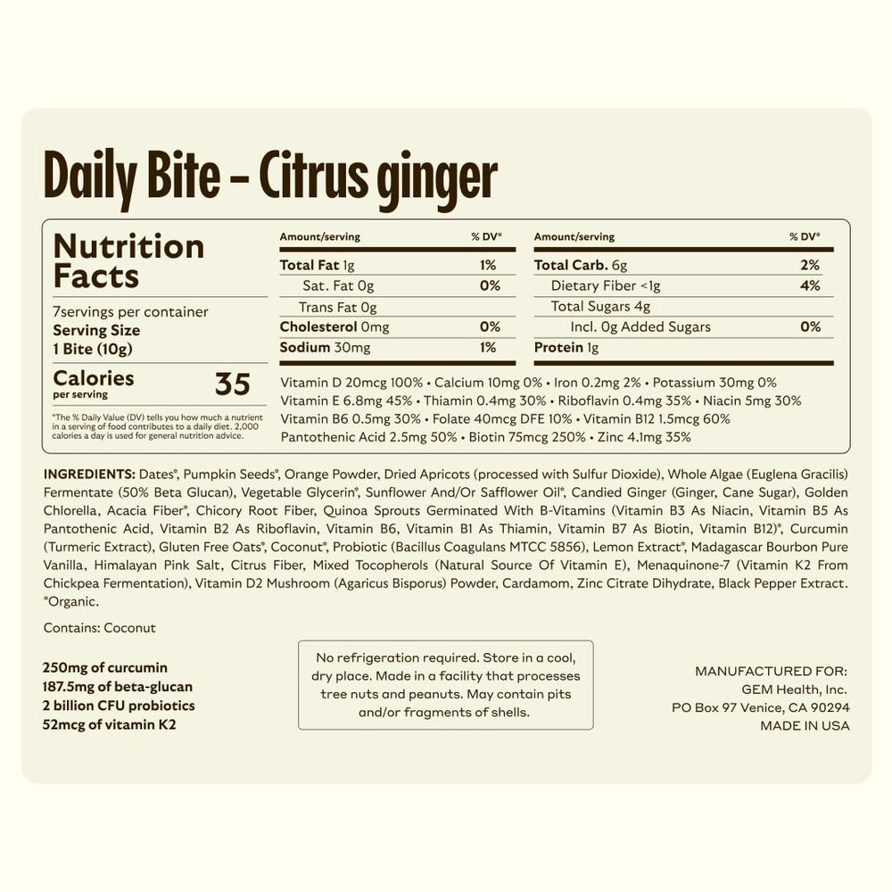 GEM GLP-1 Booster ingredients image features prebiotics and beta-glucan.