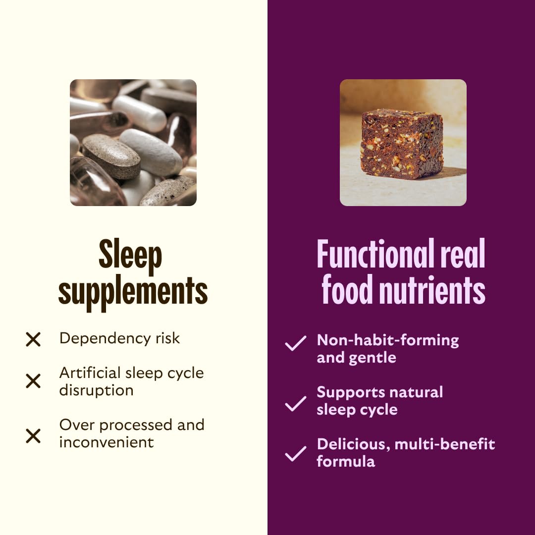 Close-up of Sleep Bite texture highlighting valerian and L-theanine ingredients.